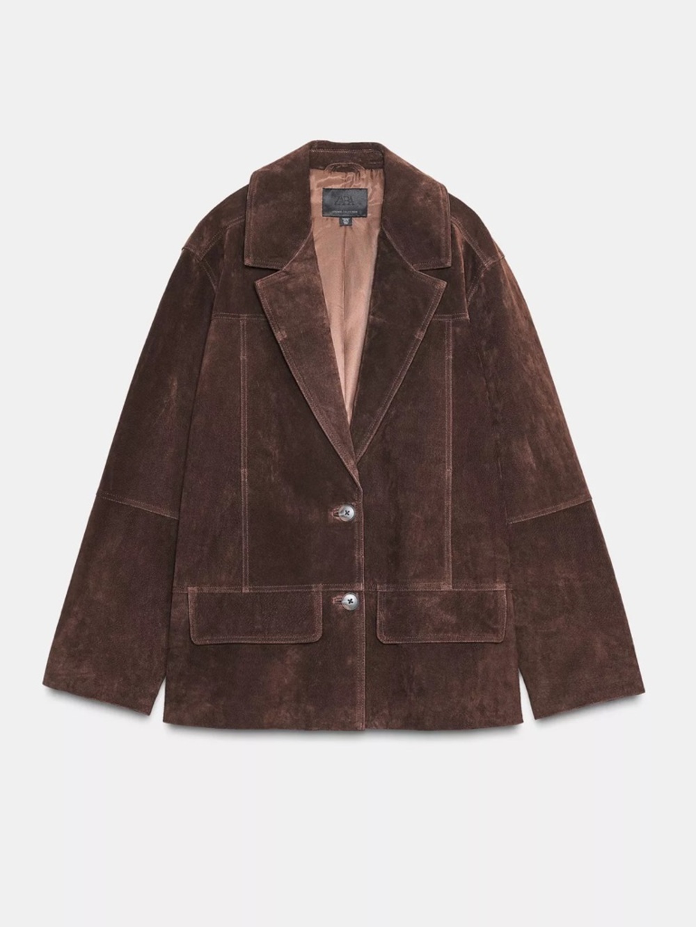 ZARA OVERSIZED 100% SUEDE LEATHER JACKET